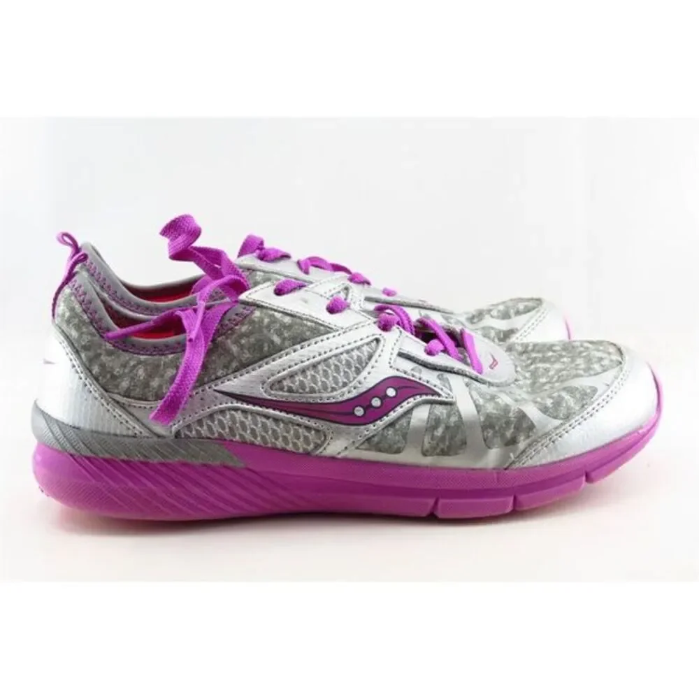 Saucony Silver Synthetic Athletic Girls Shoes‎ Size 5